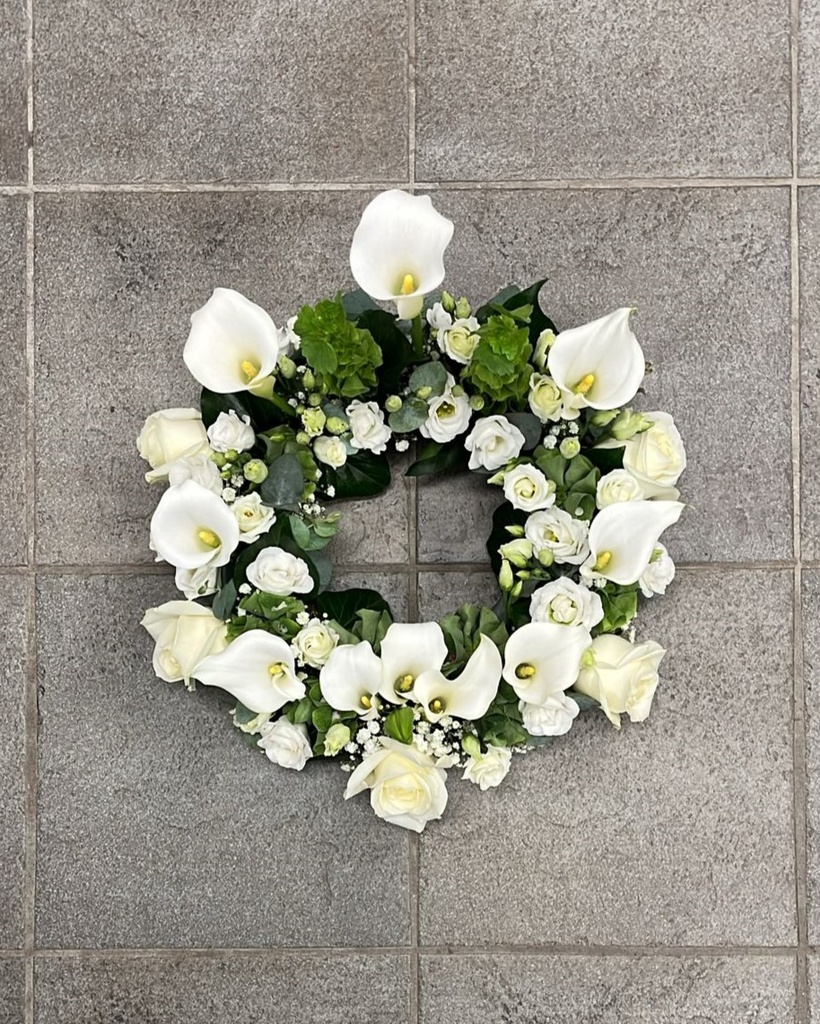 Wolk van tederheid (Delicaat bloemstuk, Witte, Selecteer een tekst uit de lijst)