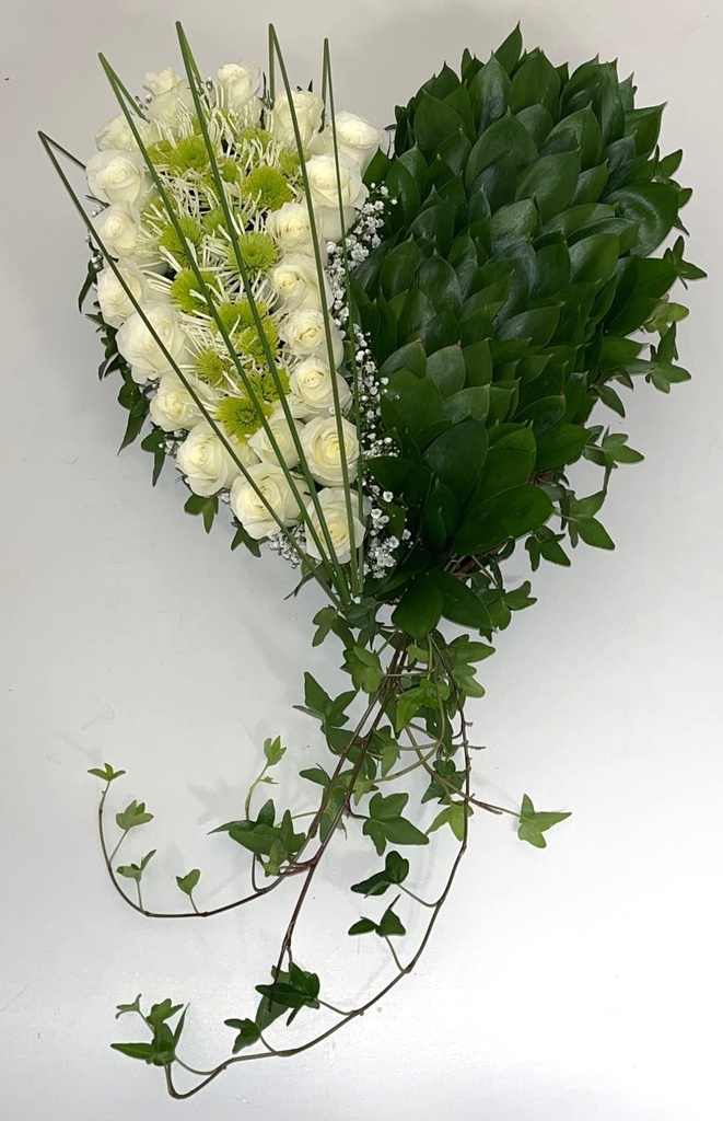 Engelenhart (Delicaat bloemstuk, Witte, Selecteer een tekst uit de lijst)